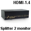 מפצל HDMI Splitter ל-2 מסכים בו זמנית כולל הגברה. תקן 1.4 ותמיכה ב-3D