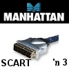 כבל 21 פינים SCART מקצועי באורך 3 מטר תוצרת Manhattan דגם 361101