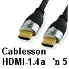 כבל HDMI 1.4a מקצועי 5 מטר תוצרת Cablesson תומך 3D