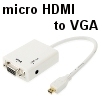כבל מתאם הממיר micro HDMI ל-VGA + אודיו אנלוגי