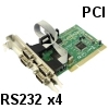 כרטיס PCI עם 4 חיבורי סריאל RS232