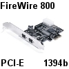 כרטיס FireWire-800 תומך 1394b + 1394a בחיבור PCI-E למחשב