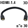 כבל HDMI 1.4 מקצועי 30 סנטימטר CL2 תומך 3D
