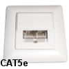 שקע כפול משופע RJ45 מסוכך CAT5e להתקנה בתוך הקיר (תחת הטיח)