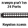 פנל איכותי לארון תקשורת "19 עם 24 תושבות לשקעי קיסטון (Keyston)