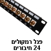 פנל "19 לארון תקשורת עם 24 חיבורים לכבלי רמקול (חיבורי בננה)
