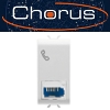 שקע טלפון בזק לבן גוויס מקורי לסידרת Chorus - דגם Gewiss GW10406