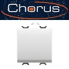 מפסק לבן רחב גוויס מקורי 2 מודול לסידרת Chorus - דגם Gewiss GW10031