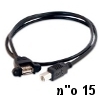 כבל USB-2.0 לפנל עם חיבור B זכר ל-A נקבה - אורך 15 סנטימטר