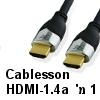 כבל HDMI 1.4a מקצועי 1 מטר תוצרת Cablesson תומך 3D
