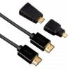 כבל HDMI איכותי Ultra HD 4K כולל מתאם למיקרו ומיני HDMI