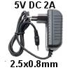 שנאי אלקטרוני ממותג 5V DC 2A פלאג 2.5x0.8mm