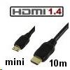 כבל HDMI למיני mini HDMI בתקן 1.4 אורך 10 מטר, תומך 3D