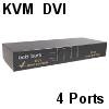 KVM דיגיטלי ל-4 מחשבים עם חיבור DVI ו-USB כולל אודיו