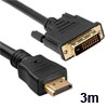 כבל HDMI-DVI איכותי באורך 3 מטר - קונקטורים מצופים זהב