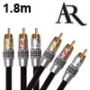 כבל וידאו + אודיו מקצועי 3RCA-3RCA באורך 1.8 מטר תוצרת Acoustic Research