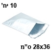 10 מעטפות לבנות מרופדות בגודל 28x36 ס"מ