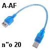 כבל USB-2.0 מסוכך חיבור A-AF (מאריך, זכר-נקבה) אורך 20 סנטימטר