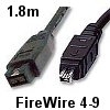 כבל FireWire מסוכך 4-9 פינים אורך 1.8 מטר