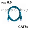 כבל רשת מסוכך CAT5e באורך 0.5 מטר בצבע ירוק