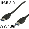 כבל USB-3.0 מסוכך חיבור A-A (זכר-זכר) אורך 1.8 מטר תוצרת Nedis דגם CABLE-1133
