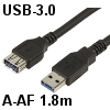 כבל USB-3.0 מסוכך חיבור A-AF (מאריך, זכר-נקבה) אורך 1.8 מטר