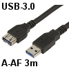 כבל USB-3.0 מסוכך חיבור A-AF (מאריך, זכר-נקבה) אורך 3 מטר