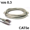 כבל רשת מסוכך CAT5e באורך 30 סנטימטר בצבע אפור