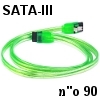 כבל SATA-III ירוק מסוכך 90 סנטימטר עם קליפס נעילה תוצרת OK-Gear