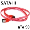 כבל SATA-III אדום מסוכך 90 סנטימטר עם קליפס נעילה תוצרת OK-Gear