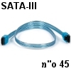 כבל SATA-III כחול UV מסוכך 45 סנטימטר עם קליפס נעילה