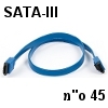 כבל SATA-III כחול מסוכך 45 סנטימטר עם קליפס נעילה