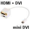 מתאם למחשב MAC מחיבור מיני DVI לחיבור HDMI + DVI