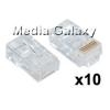 10 יחידות - קונקטור תקע RJ45 לכבל רשת CAT5, CAT5e