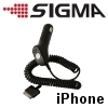 מטען iPhone לרכב 1A עם כבל ספירלי - תוצרת SIGMA דגם C-IPH-1A
