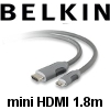 כבל איכותי HDMI ל-מיני mini HDMI באורך 1.8 מטר תוצרת Belkin דגם AV22303b06
