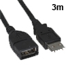 כבל USB-2.0 חיבור A-AF (מאריך, זכר-נקבה) אורך 3 מטר