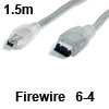 כבל FireWire איכותי מסוכך 4-6 פינים באורך 1.5 מטר
