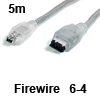 כבל FireWire איכותי מסוכך 4-6 פינים באורך 5 מטר