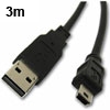 כבל עם חיבור מיני USB 5pin לחיבור USB זכר - אורך 3 מטר