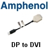כבל מתאם Displayport (דיספליי פורט) לחיבור DVI תוצרת Amphenol
