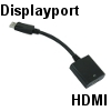 מתאם Displayport (דיספליי פורט) זכר ל- HDMI נקבה 10 סנטימטר