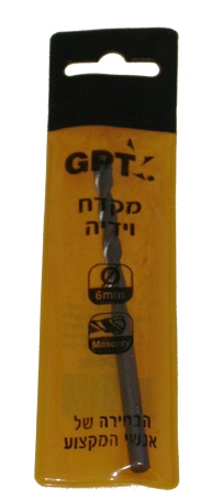 מקדח וידיה בקוטר 6 מילימטר עם נרתיק אחסון