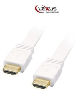 כבל HDMI 1.4 שטוח בצבע לבן. 1 מטר LEXUS