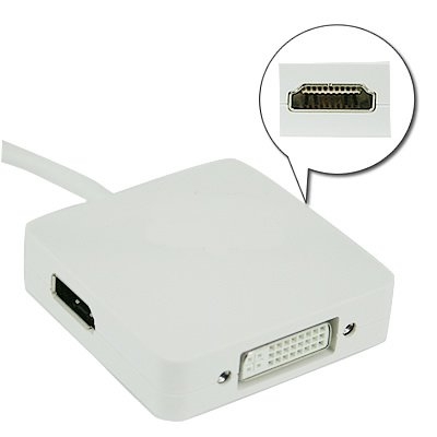 מתאם mini DisplayPort ליציאות דיגיטליות HDMI DVI DISPLAYPORT