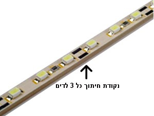 פס לדים SMD עם אפשרות חיתוך כל 3 לדים