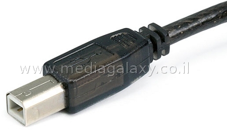 חיבור USB זכר מסוג B המתחבר למדפסת