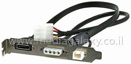 לוחית הרחבה אחורית למחשב PC עם חיבור MOLEX + SATA