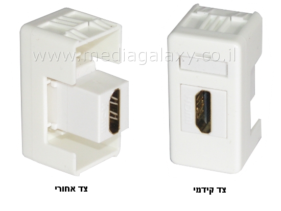 שקע גוויס (Gewiss) חיבורי HDMI נקבה בשני הצדדים