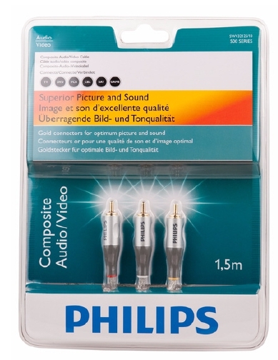 כבל קומפוזיט מקצועי Philips דגם SWV3212S/10 אורך 1.5 מטר